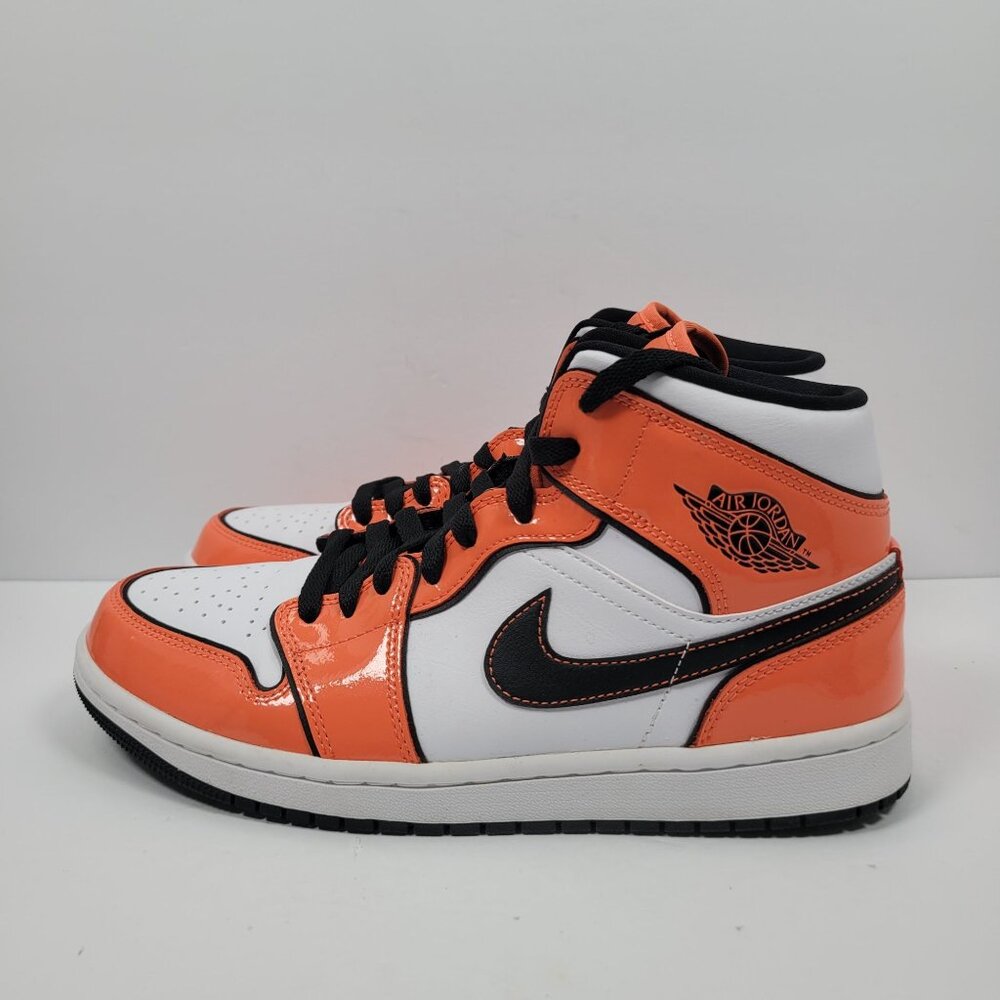 Air Jordan 1 Mid SE Men's Turf Orange/Black White Sneakers DD6834-802 US Sz 8.5 - Picture 4 of 10
